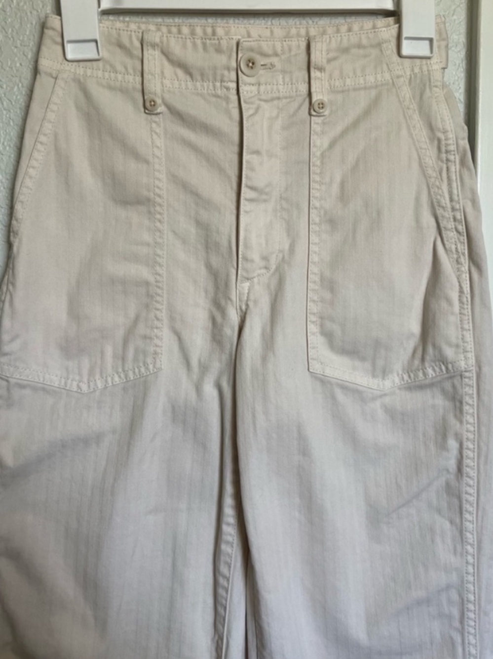 Madewell The Perfect Vintage Wide-Leg Pant Utility Edition Cream High Rise - Picture 6 of 11